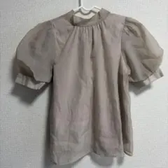 バックリボンブラウス ブラウン Mサイズ