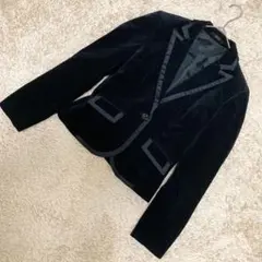 COMME ÇA ISM ベロア ジャケット Lサイズ ブラック テーラード