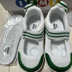 【新品】IFME 上履きシューズ 15.5cm ホワイト/グリーン