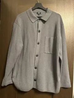 【新品未使用】ユニクロ　ミラノリブシャツカーディガン　グレー