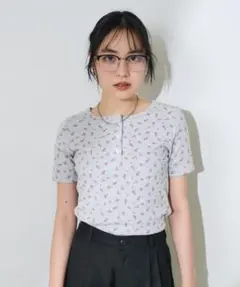 FREAK'S STORE 花柄針抜きフライス ヘンリーTシャツのサムネイル