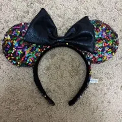 ミッキーマウス風カチューシャ カラフルスパンコール