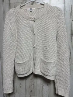 UNIQLO アイボリー ノーカラージャケット