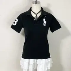 y2k ラルフローレン ビッグポニー ポロシャツ 平成ギャル 平成女児 ブラック
