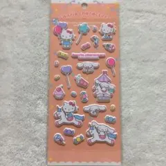 サンリオ☆キティ・シナモロール ぷっくりシール (海外正規品) もちもち