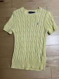 Polo Ralph Lauren ケーブルニット半袖 イエロー M