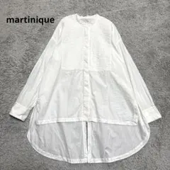 マルティニーク　ピンタック　ノーカラーブラウス　チュニックシャツ　オーバーサイズ