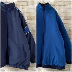 NIKE ナイキ リバーシブルジャケット 刺繍 ナイロン フリース 紺 青 XL