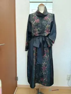 ★611着物リメイク…大島紬からワンピース