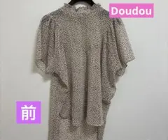 doudou ドット柄 バルーンスリーブ チュニック 半袖