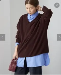 イエナ FineニュージーウールニュアンスVプルオーバー