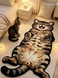 猫柄 デザインマット インテリア ネコマルチマット キジトラ