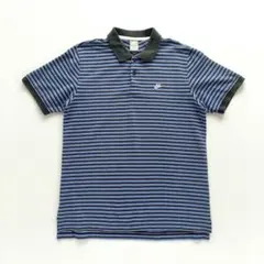 ナイキ マルチボーダー ポロシャツ ブルー【XL】