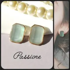 【一点物】オーロラシアーライトブルー＆ゴールド ピアス/イヤリング