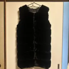 ブラックファーコート サテン裏地付き