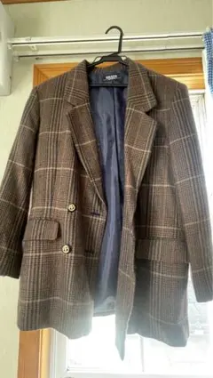 ブラウン系チェック テーラードジャケット