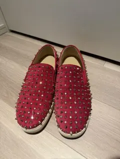 Christian Louboutin ルブタン　ピンク　スタッズスリッポン