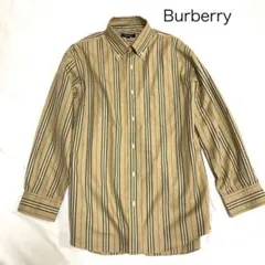 BURBERRY ロンドン 長袖シャツ　ベージュストライプ　コットン