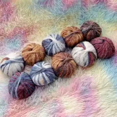 アルパカ混マルチカラーヤーン 10玉約250g アルパカ70%モヘア 05#