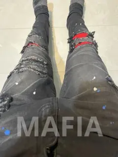 UK Drip ダメージデニム スリムフィット メンズ mnml ksubi系