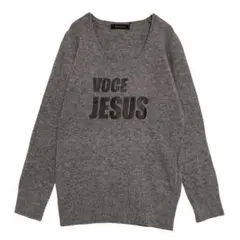 ビバユー　アンゴラ混 ラウンドネック ロゴニット　軽め　グレー　2 / M