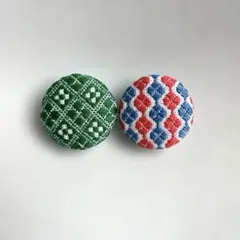 こぎん刺し　947 ブローチ2点セット