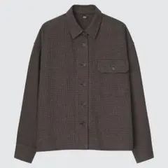 チェック柄長袖シャツ Mサイズ ブラウン系