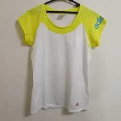 adidas アディダス/ 半袖 ウェア OT ロゴ 白 黄 climalite