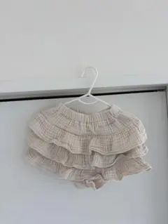 ジェラピケ　フリル付きベージュショートパンツ XXS