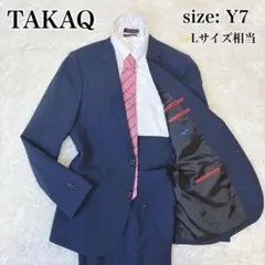 TAKAQ メンズスーツ セットアップ Y7 ネイビー 通勤 L ストライプ