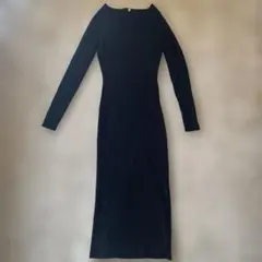 ブラックロングワンピース Lサイズ　タイトワンピース