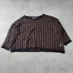 【美品】ROPE PICNIC ロペピクニック 透かし編みニット (M) 38