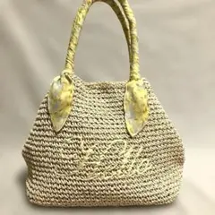 any sis カゴバッグ　スカーフ飾り付き