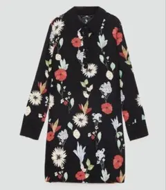 ☆ZARA ザラ フラワー柄プリント入りワンピース花柄ブラック