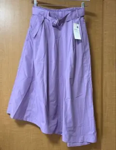 ロングスカート　アシンメトリー　ラベンダー