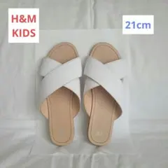 【匿名配送】H&M　キッズ　サンダル　ホワイト　21cmのサムネイル
