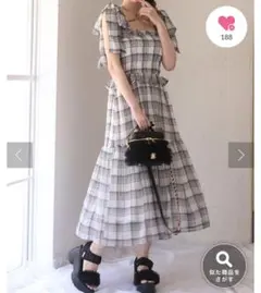 ナイスクラップ♡バックオープン配色リボンシャーリングロングワンピ