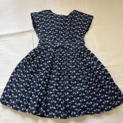 ケイトスペード　ネイビー フラワー刺繍 ノースリーブワンピース
