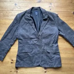 Gap テーラードジャケット ヘリンボーン グレー M エルボーパッチのサムネイル