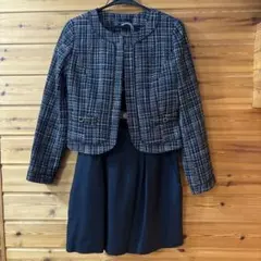 CASTITA ツイードジャケット ネイビー フレアスカート 卒業式 入学式 M