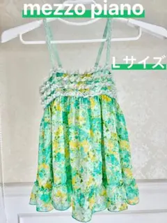 mezzo piano Lサイズ 花柄チュニック　キャミワンピ