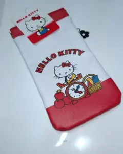 ハローキティ ポーチ ホワイト/レッド(レトロ☆クチガネ)