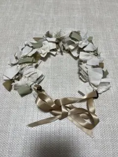 リボンクラウン ベージュ ピスタチオ ハーフバースデー バースデー