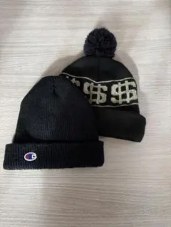 Champion 片方ノーブランドニット帽 2点セット