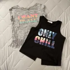 フリンジTシャツ　タンクトップ　セット　H&M 134/140