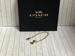 美品コーチCOACH ゴールドチェーンブレスレット本物