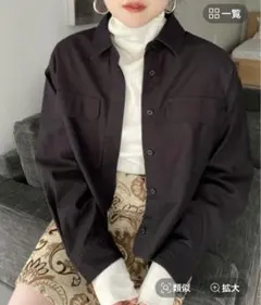 【新品　未使用品】LOWRYS FARM ミリタリーシャツ　ジャケット　ブラック