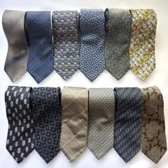 ブランドネクタイ12本セット/バーバリー/ディオール/フェラガモ/セリーヌ/田屋