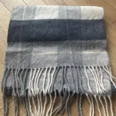 FURLA チェック柄マフラー グレー系