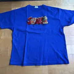 グラフィックプリント Tシャツ 青 メンズ　ストリート　夏